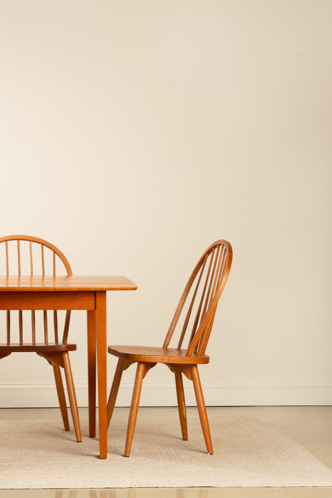 Chilton Furniture's Bass Harbor Dining Table paired with four Farmington Chairs in cherry wood