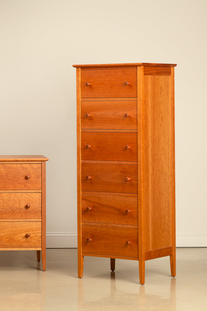 Shaker six drawer dresser and six drawer lingerie in solid cherry wood