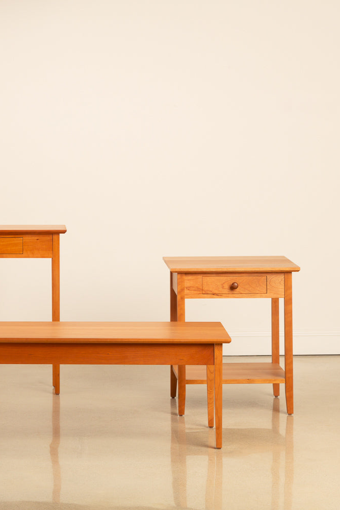 Group of three cherry wood occasional tables from Chilton Furniture in Maine