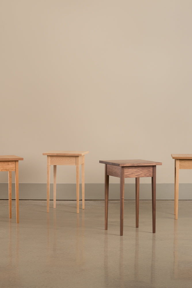 Four Shaker Heirloom Side Tables from Chilton Furniture in Mane in cherry, maple, walnut and white oak woods