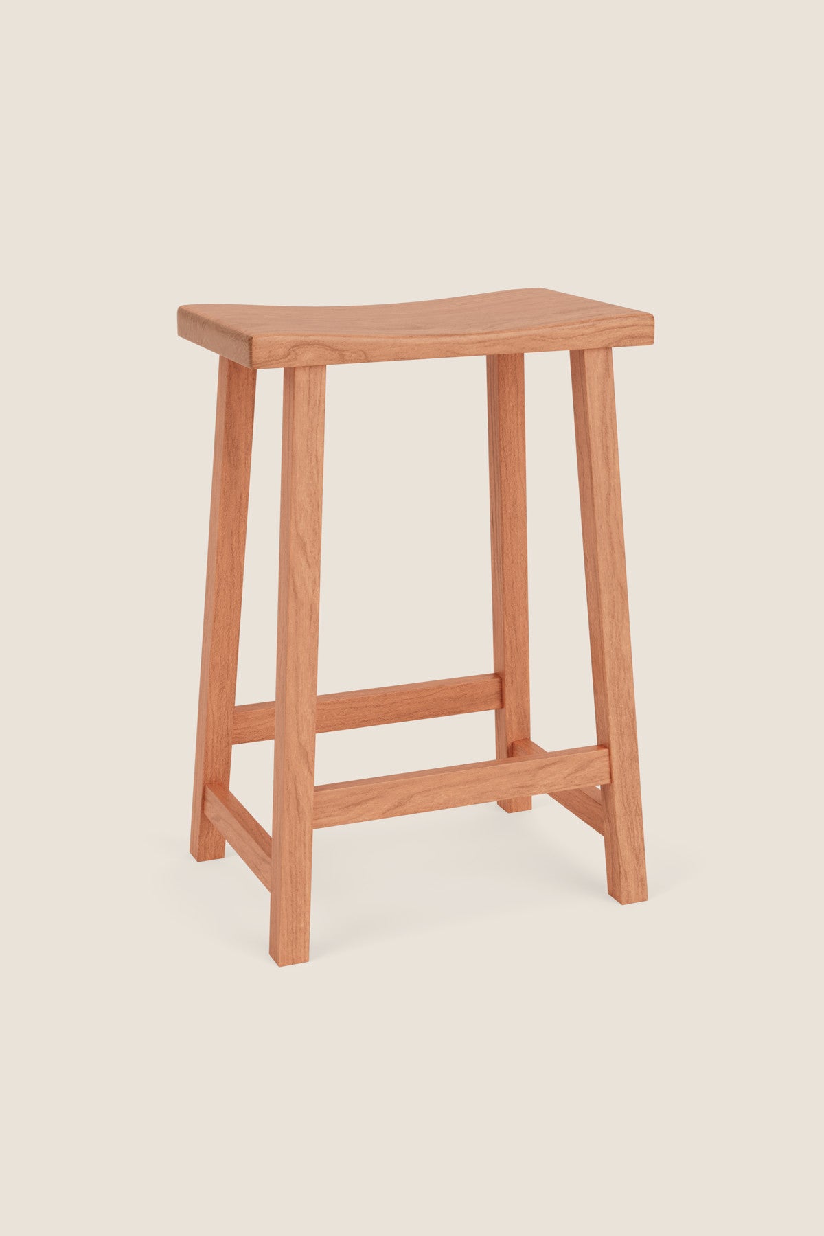 Simple cherry counter stool with rectangular seat