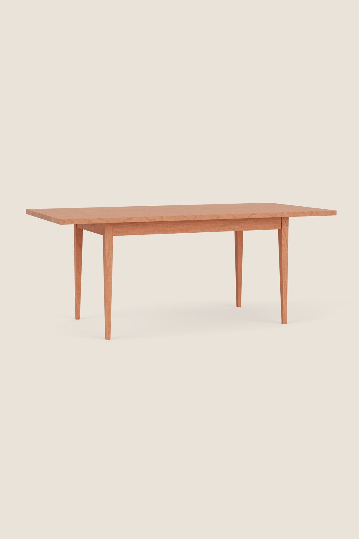 Solid top Shaker inspired dining table made of cherry wood from Maine's Chilton Furniture Co.