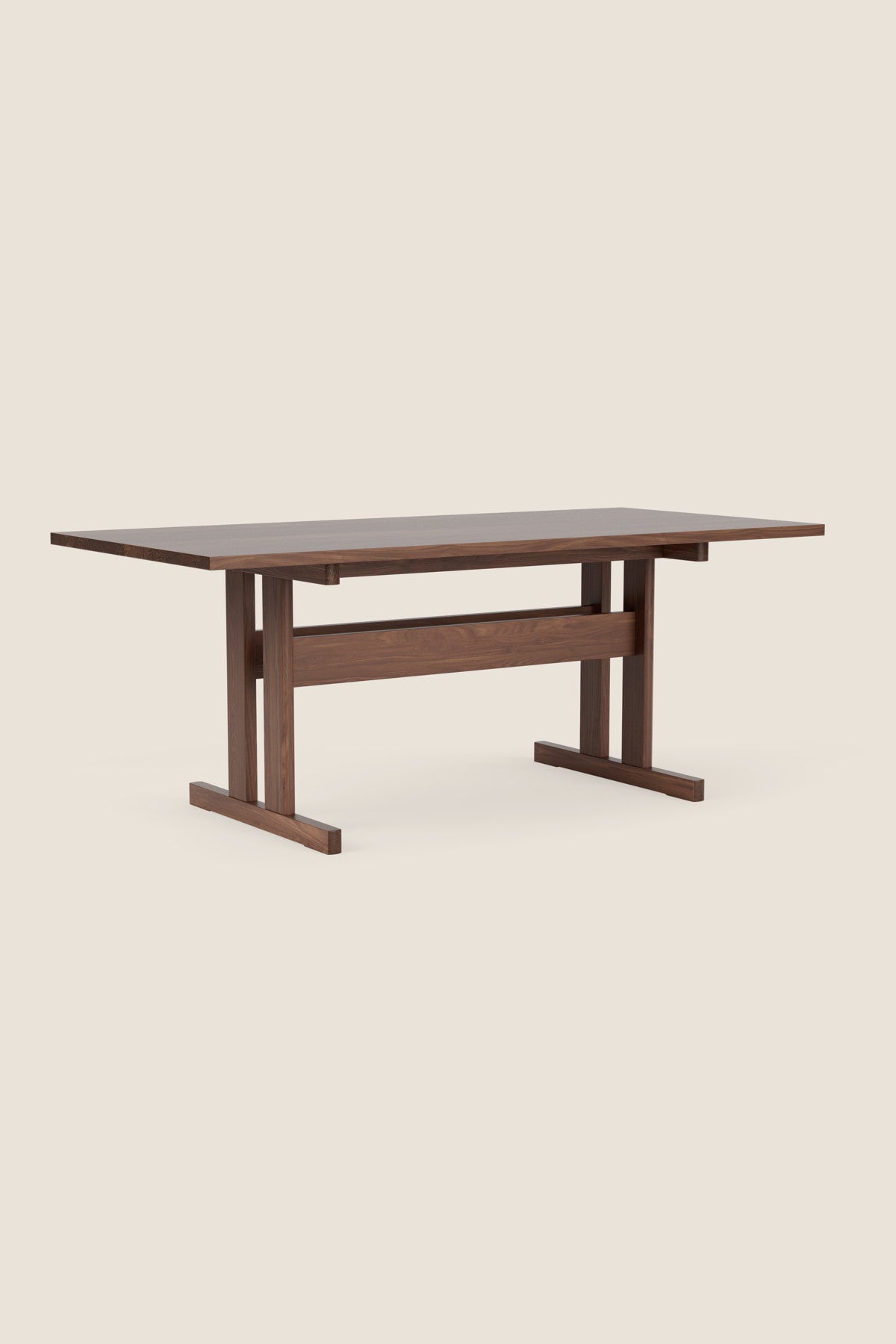 Knox trestle dining table in walnut wood