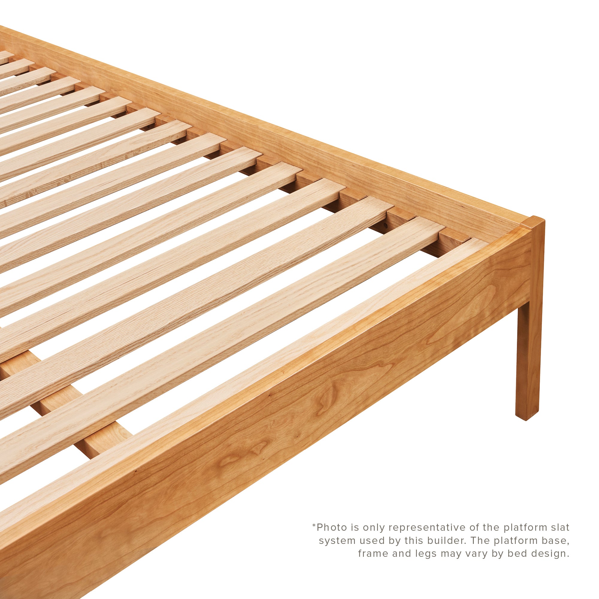 Details of platform slat pack base of Burnette Spindle Bed