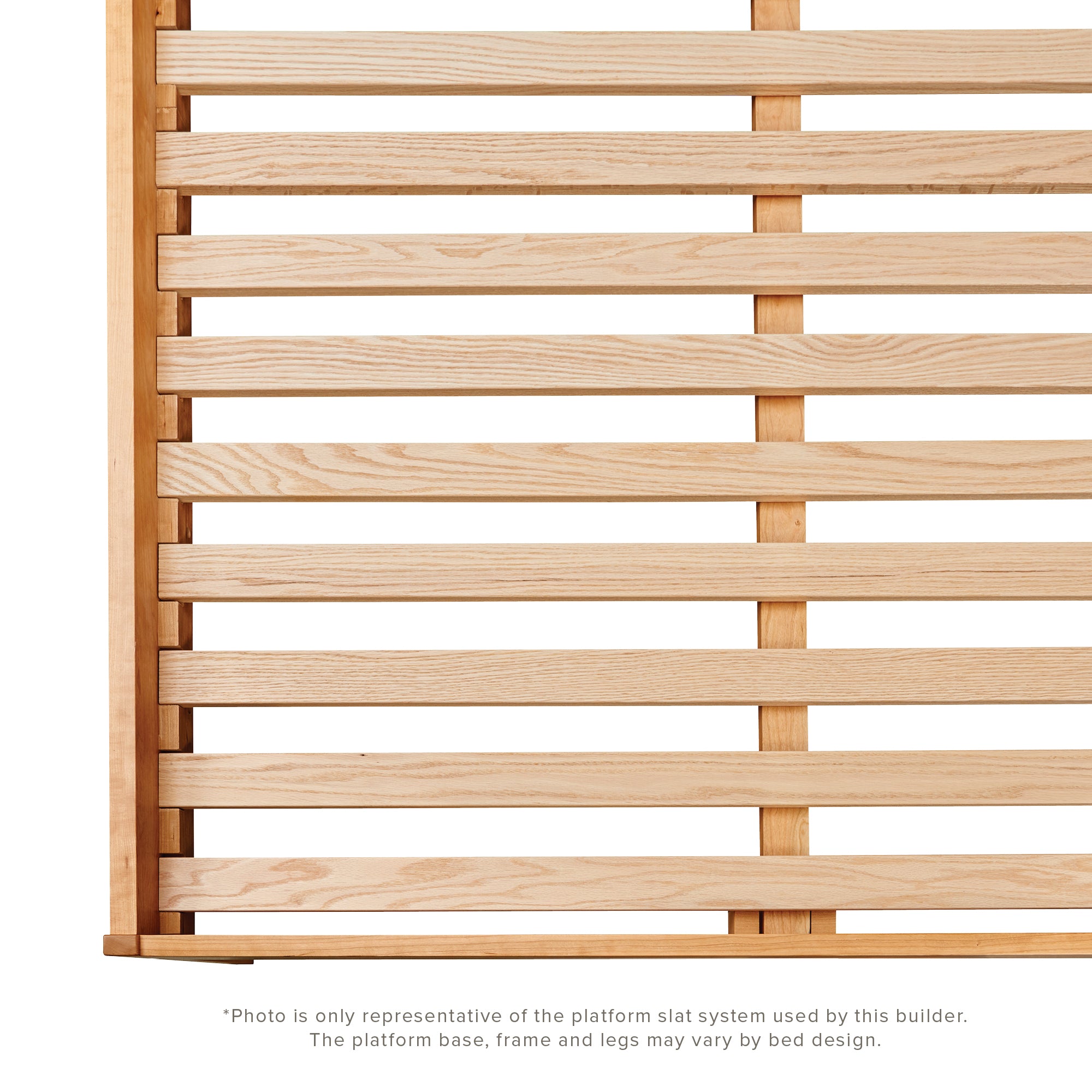 Details of platform slat pack base of Burnette Spindle Bed