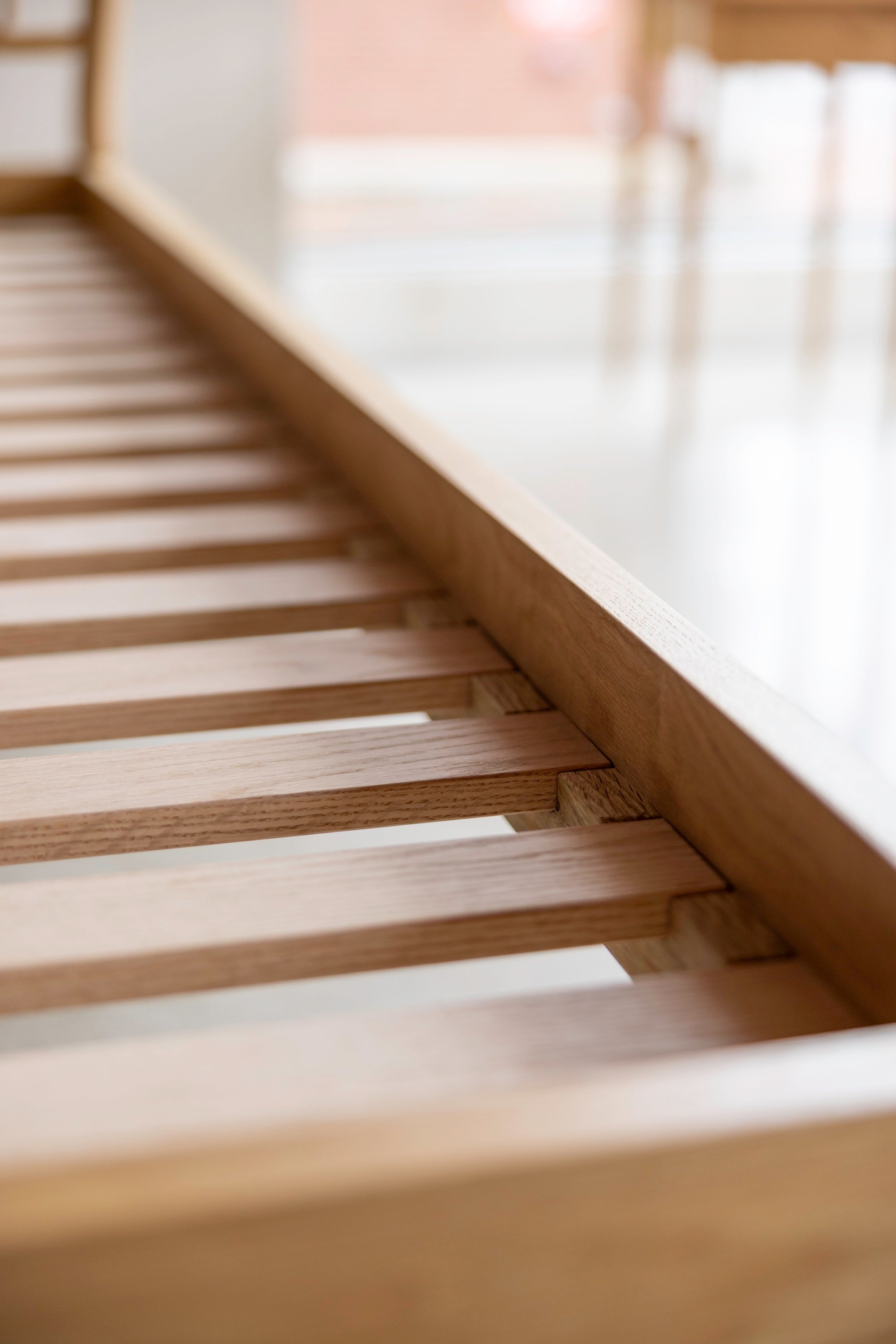 Platform slat base details on the Chamberlain Bed