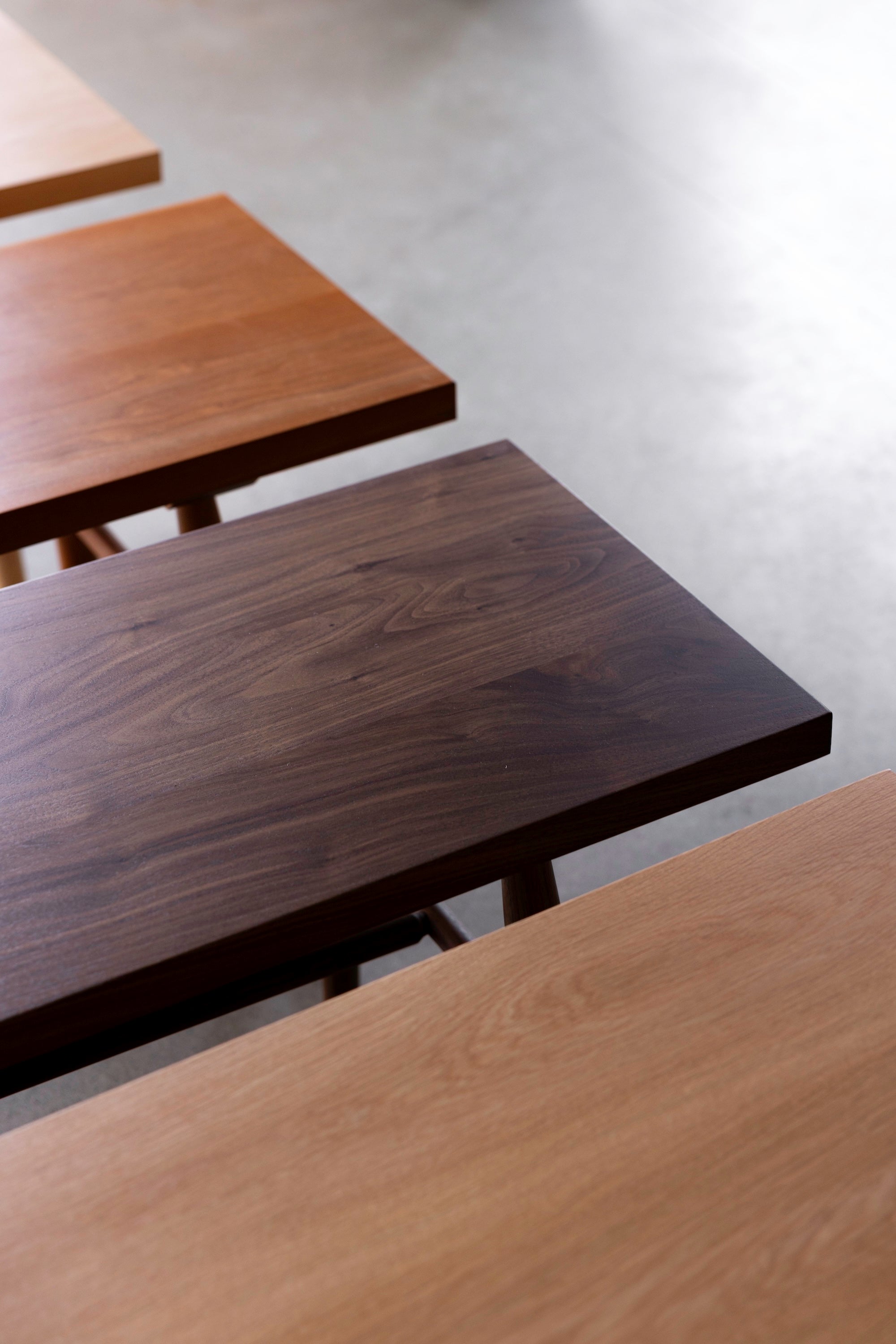 Four Hudson Benches from Chilton Furniture in solid woods