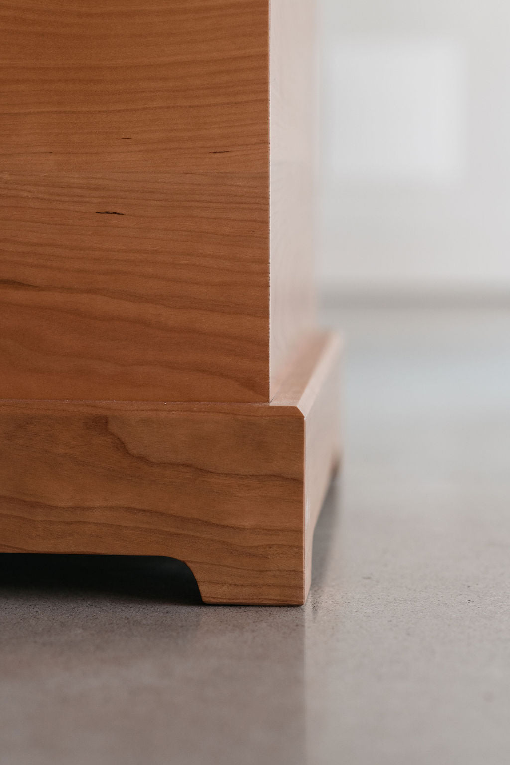 Details of the plinth base on the Blanket Chest from Chilton Furniture