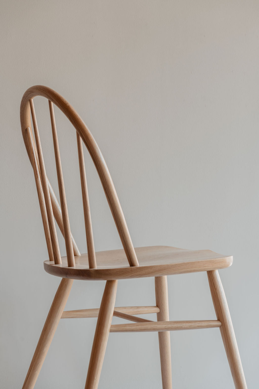 The bowback Hudson Dining Chair in white oak wood