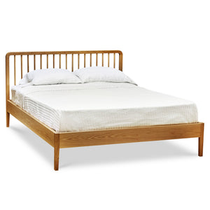 Modern Spindle bed in white oak wood from Chilton Furniture Co.