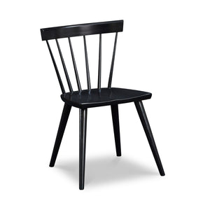 Modern Windsor inspired spindle chair with curved back in painted black