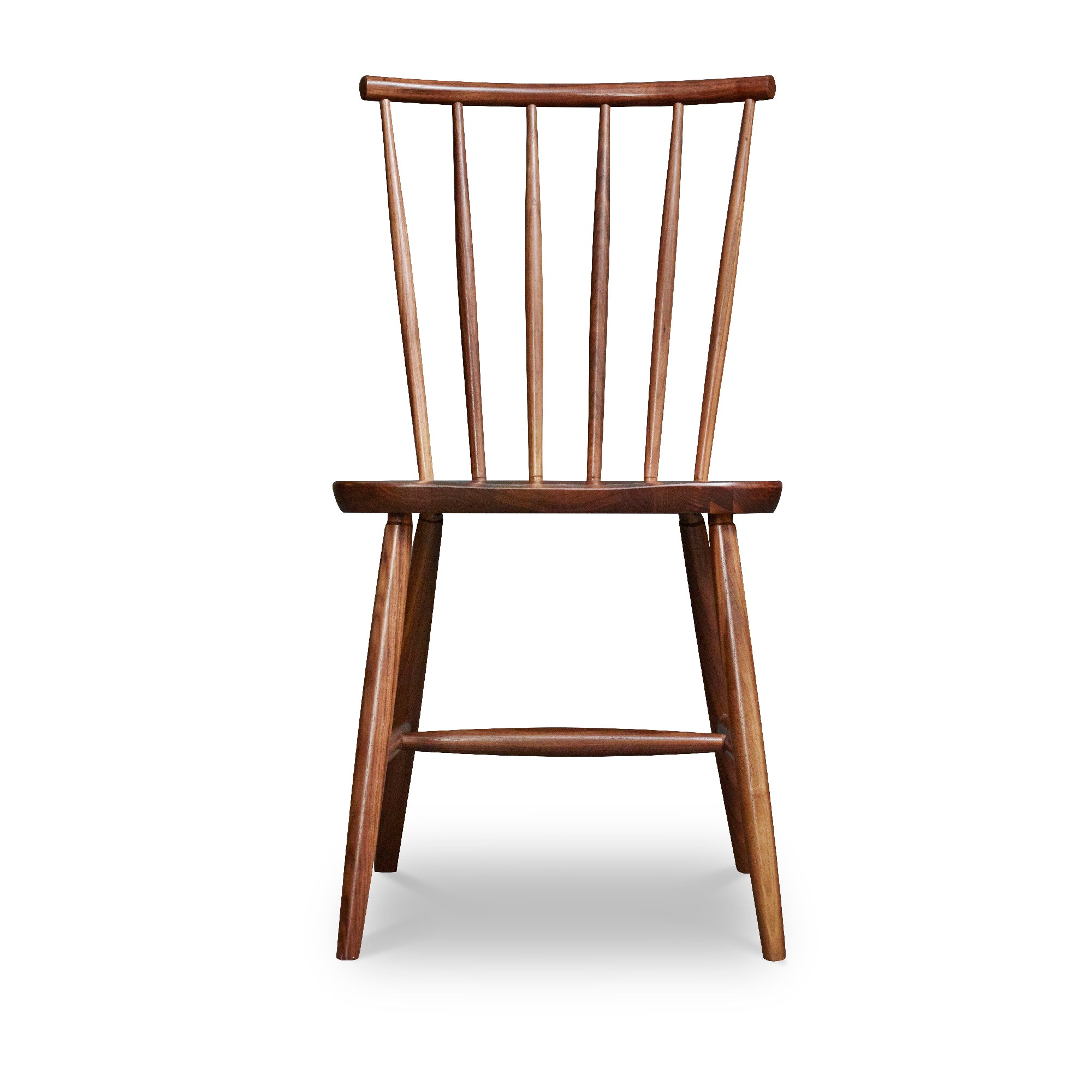 Windsor style chair with round crest in walnut
