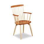 Classic spindle back chair arm chair with round tapered legs in cherry and maple