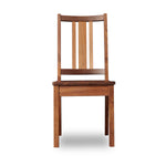 Front view of Saco dining chair in walnut wood from Chilton Furniture