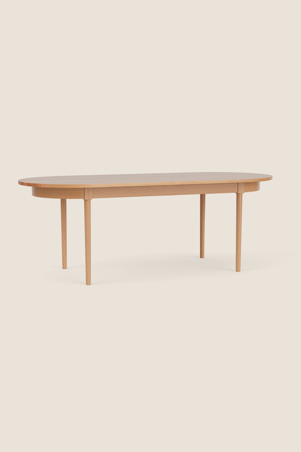 Modern solid white oak oval dining table from Mazhil & Co. Co. in Arkansas