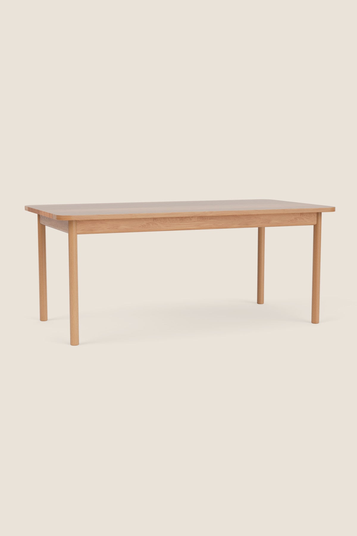 Modern Atlas Dining Table in white oak from Chilton Furniture in Maine. 
