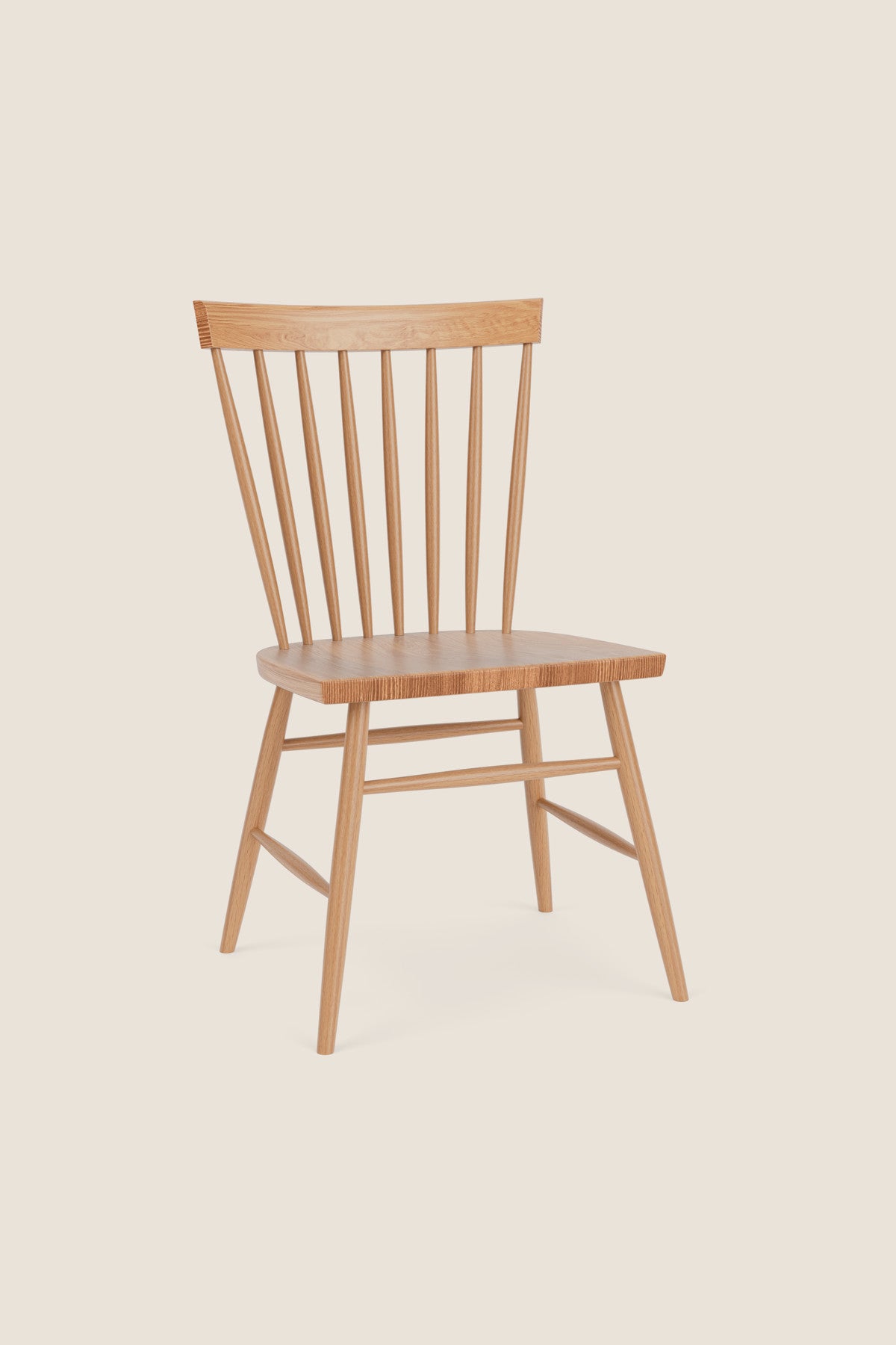 Spindle style dining chair in white oak from Mazhil & Co. in Arkansas
