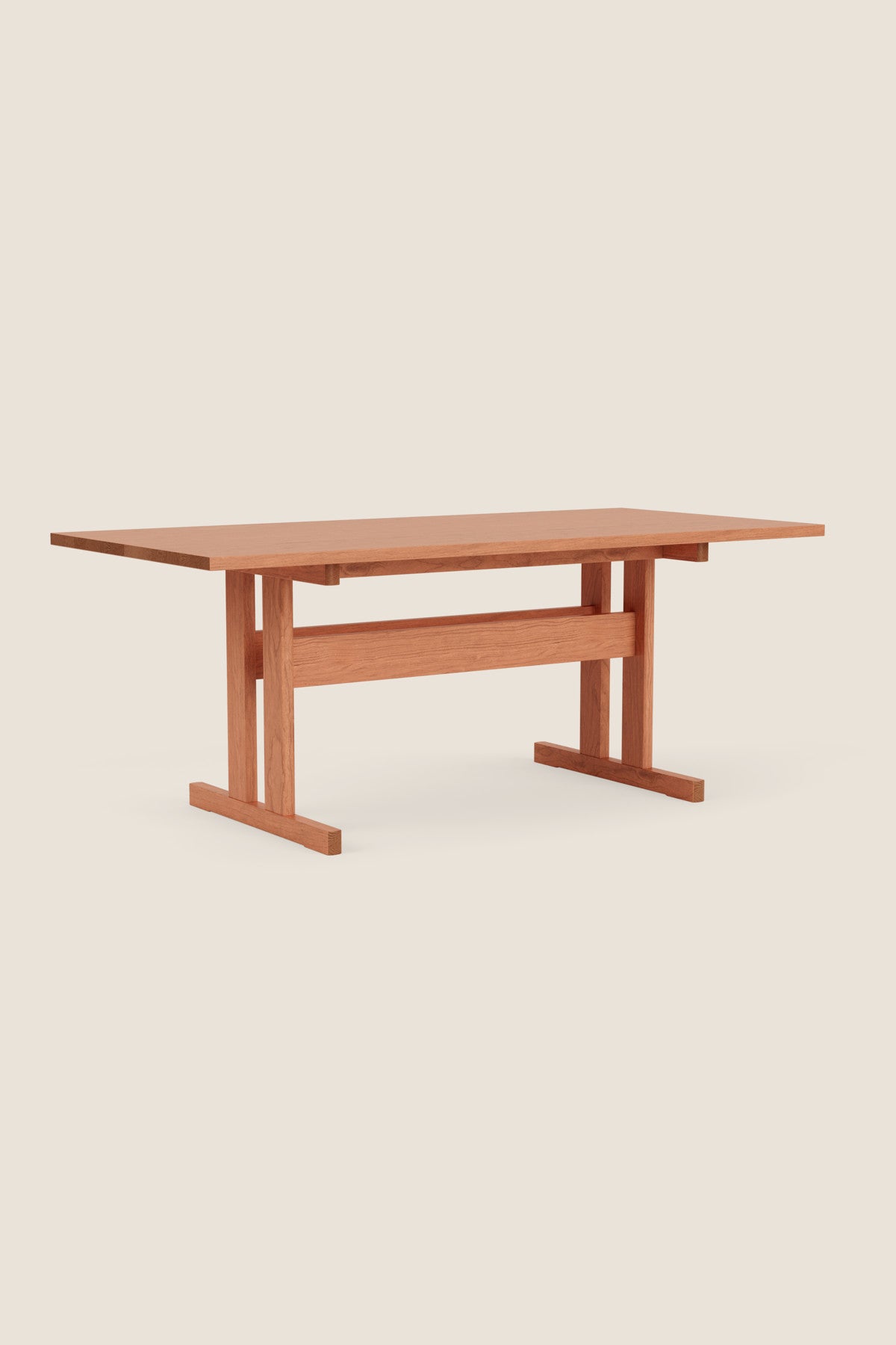 Knox trestle dining table in cherry wood