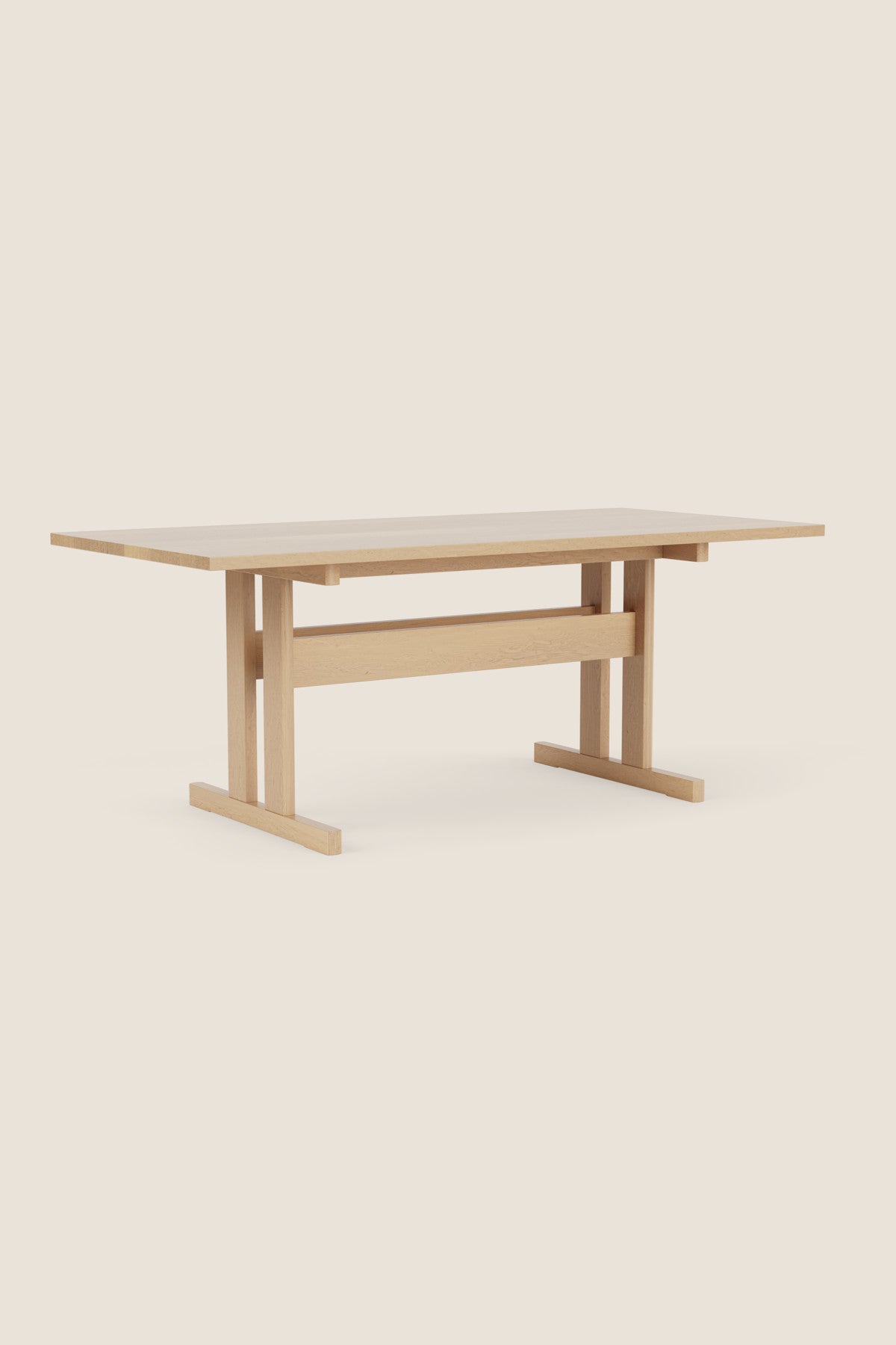 Knox trestle dining table in maple wood
