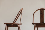 Front and side views of modern walnut Atlas Chair in the Windsor form, from Chilton Furniture in Maine