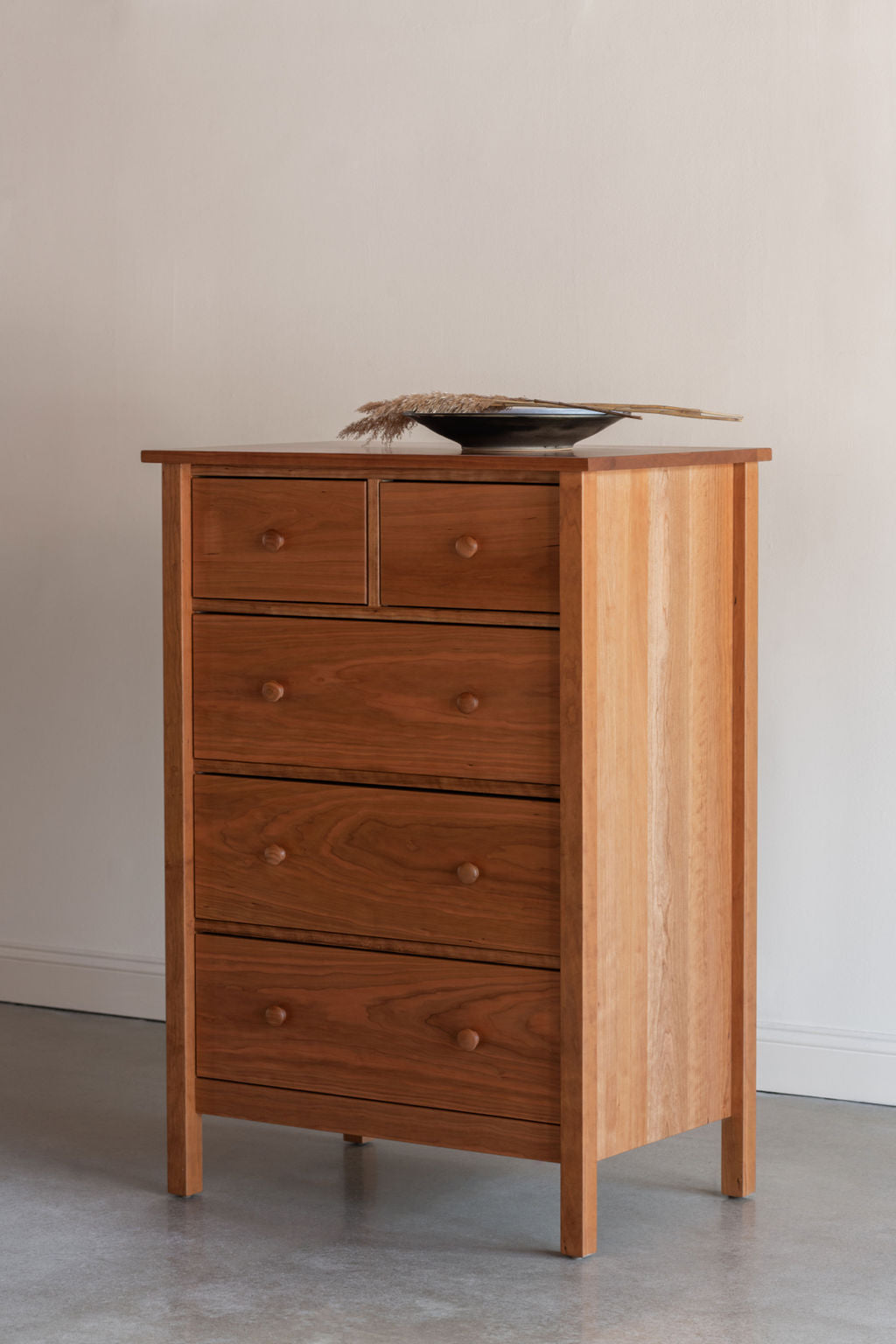 Cherry Bethel Shaker Chest in modern room with minimal decor
