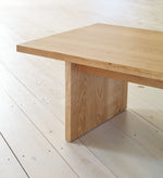 Detail photo of the Hygge Coffee Table showing the thickness of the table top and legs