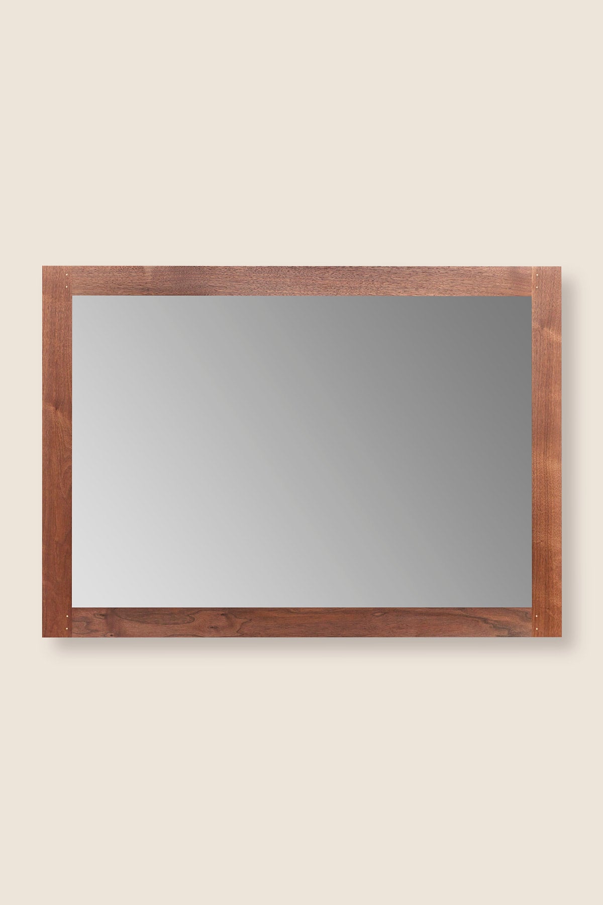 Wall mirror with walnut wood frame