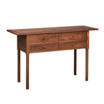 Modern Revelry sideboard with straight turned legs and breadboard ends, built in solid walnut wood