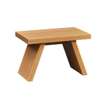 Solid white oak wood step stool with angled legs.