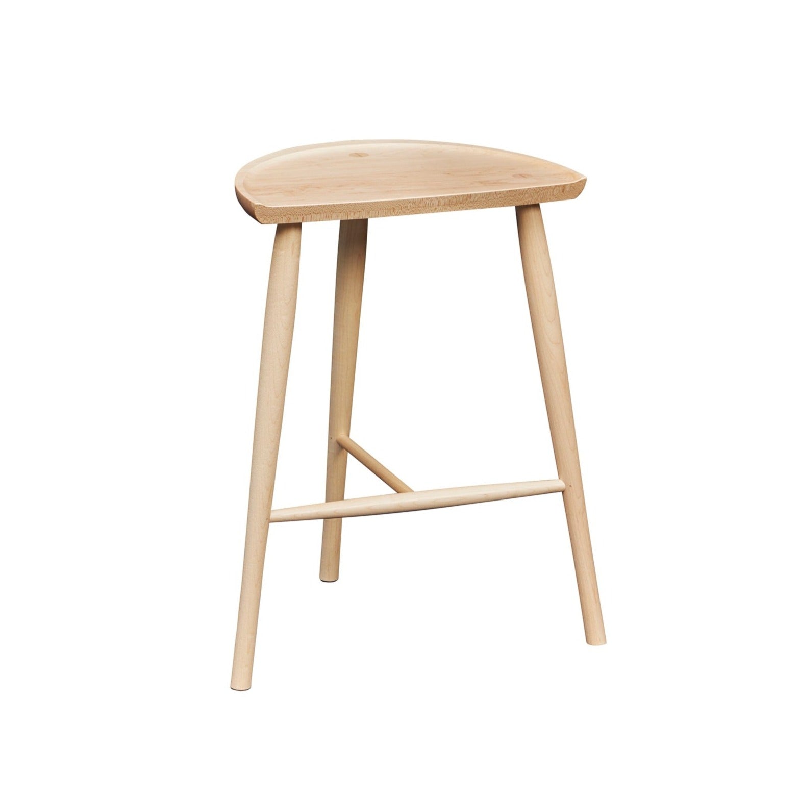 Shaker Stool with three legs in maple from Chilton Furniture in Maine