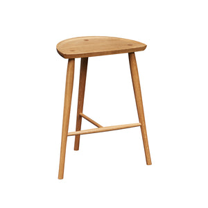 Shaker Stool with three legs in white oak from Chilton Furniture in Maine