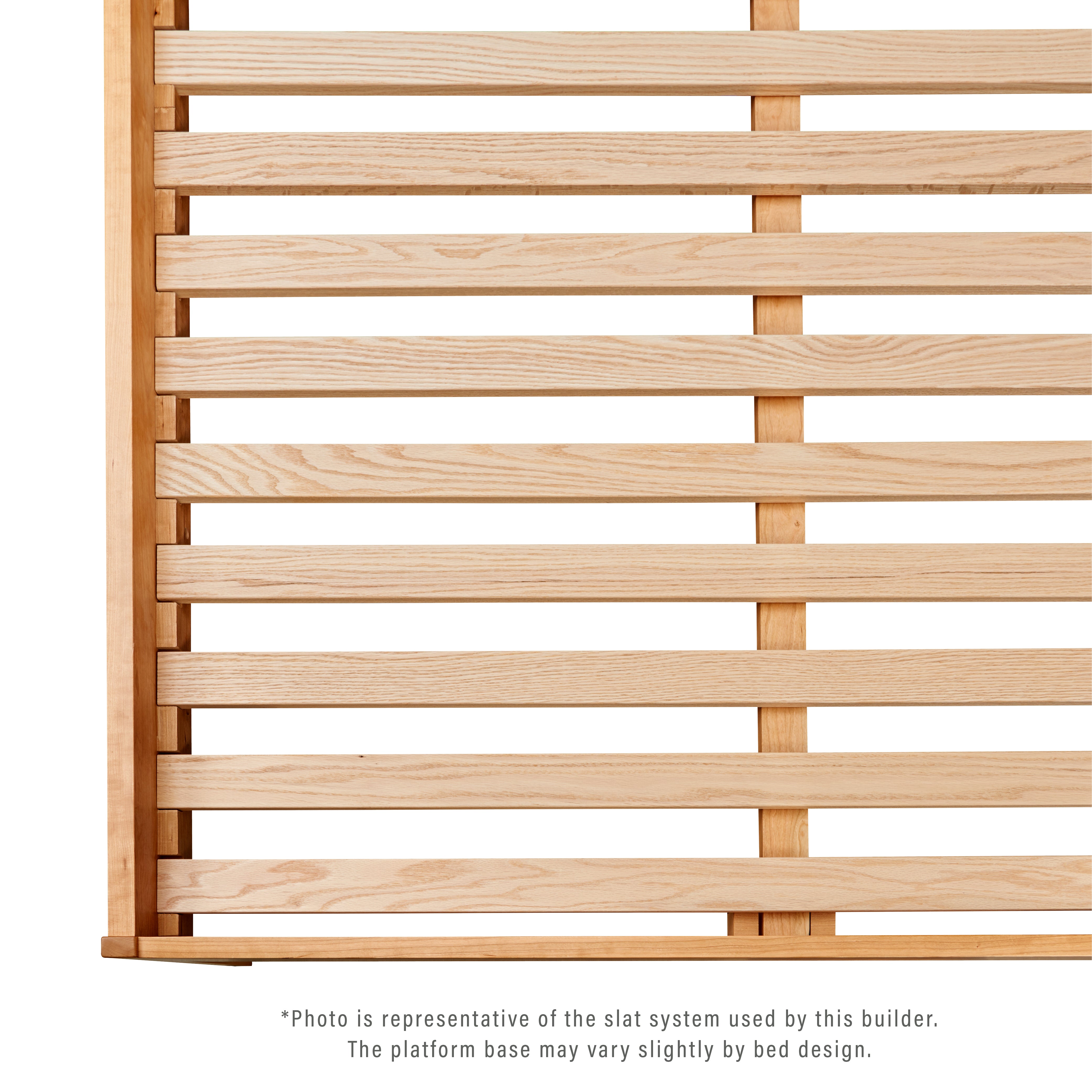 Details of platform slat pack base of Burnette Spindle Bed