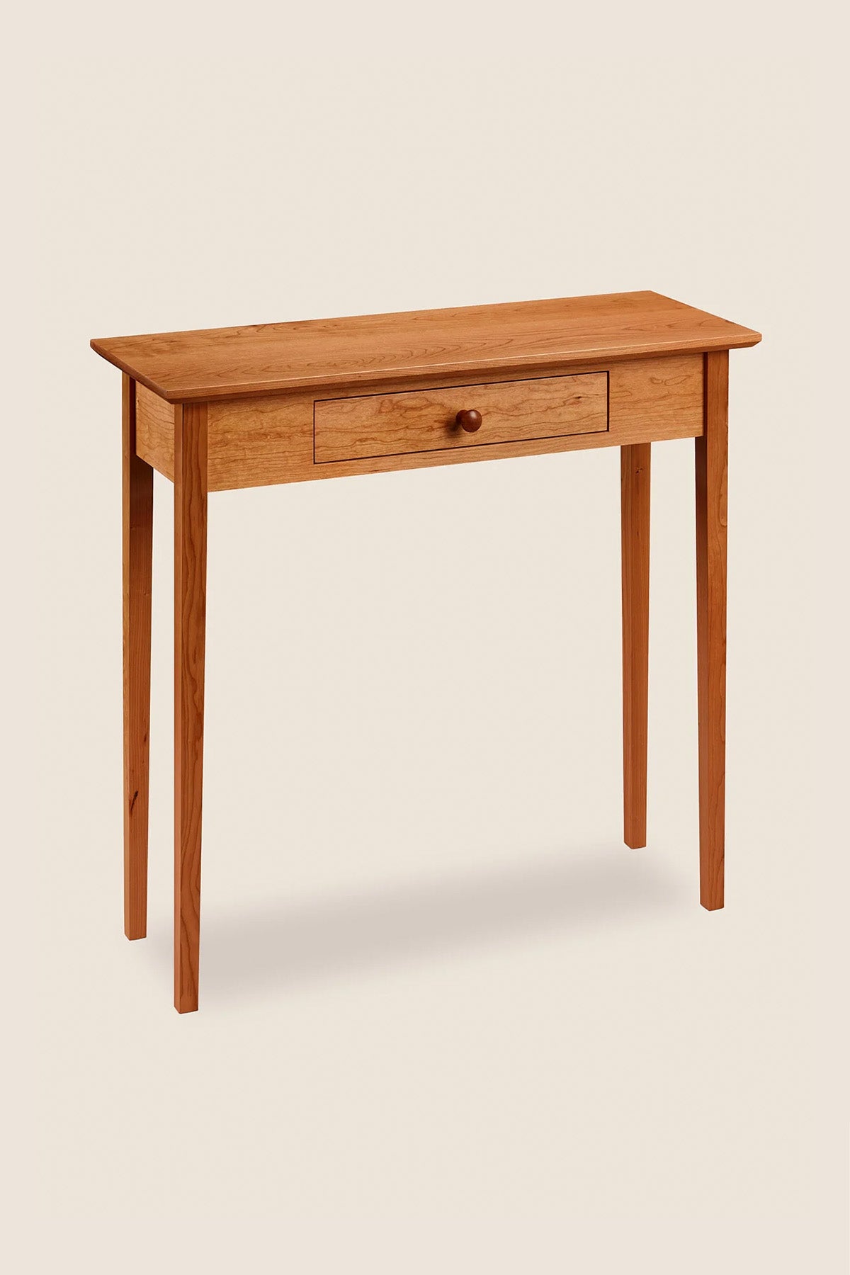 Simple Shaker Hall Table, built in cherry with one drawer and square tapered legs, from Arkansas's Mazhil & Co. Co. 