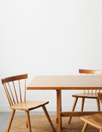 White oak Boston chair paired with North dining table