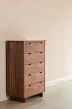 Modern five drawer Foundation Chest in walnut wood from Chilton Furniture Co.