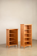 Cherry wood Shaker Bookcases in four and five feet, from Chilton Furniture in Maine