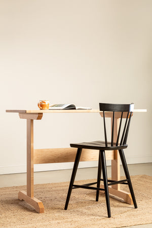 Acadia Breakfast Bar in maple paired with the Boston Counter Stool