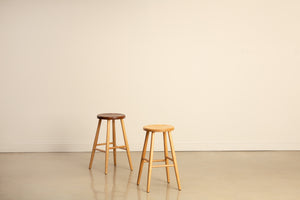 Two round Hancock Stools from Chilton Furniture in Maine