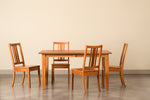 Shaker Hale Dining Table and Saco Chairs in cherry wood