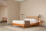 MS3 Bed in room with other wood furniture, from Chilton Furniture