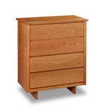 Chilton Furniture's Acadia collection four drawer cherry bedroom chest with under drawer pulls and panel base