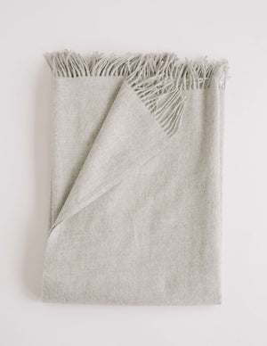 Soft grey alpaca throw blanket