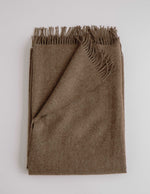 Soft brown alpaca throw blanket