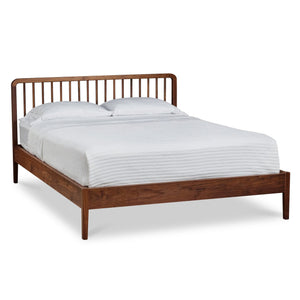 Modern Spindle bed in walnut wood from Chilton Furniture Co.