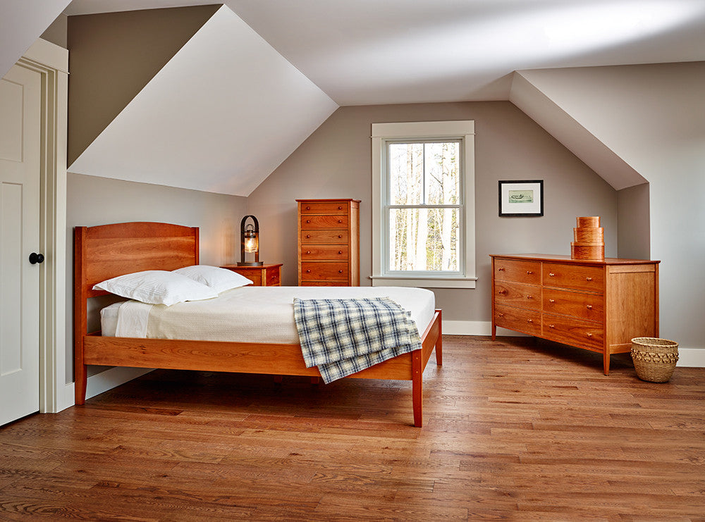  Bedroom with Shaker style, cherry wood bedroom collection from Maine's Chilton Furniture Co.