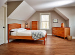 Classically styled bedroom with Shaker cherry wood bedroom collection from Maine's Chilton Furniture Co.