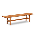 Modern trestle bench with visible joinery in cherry, from Maine's Chilton Furniture Co. 