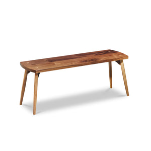 Davis Bench in walnut with round tapered post legs