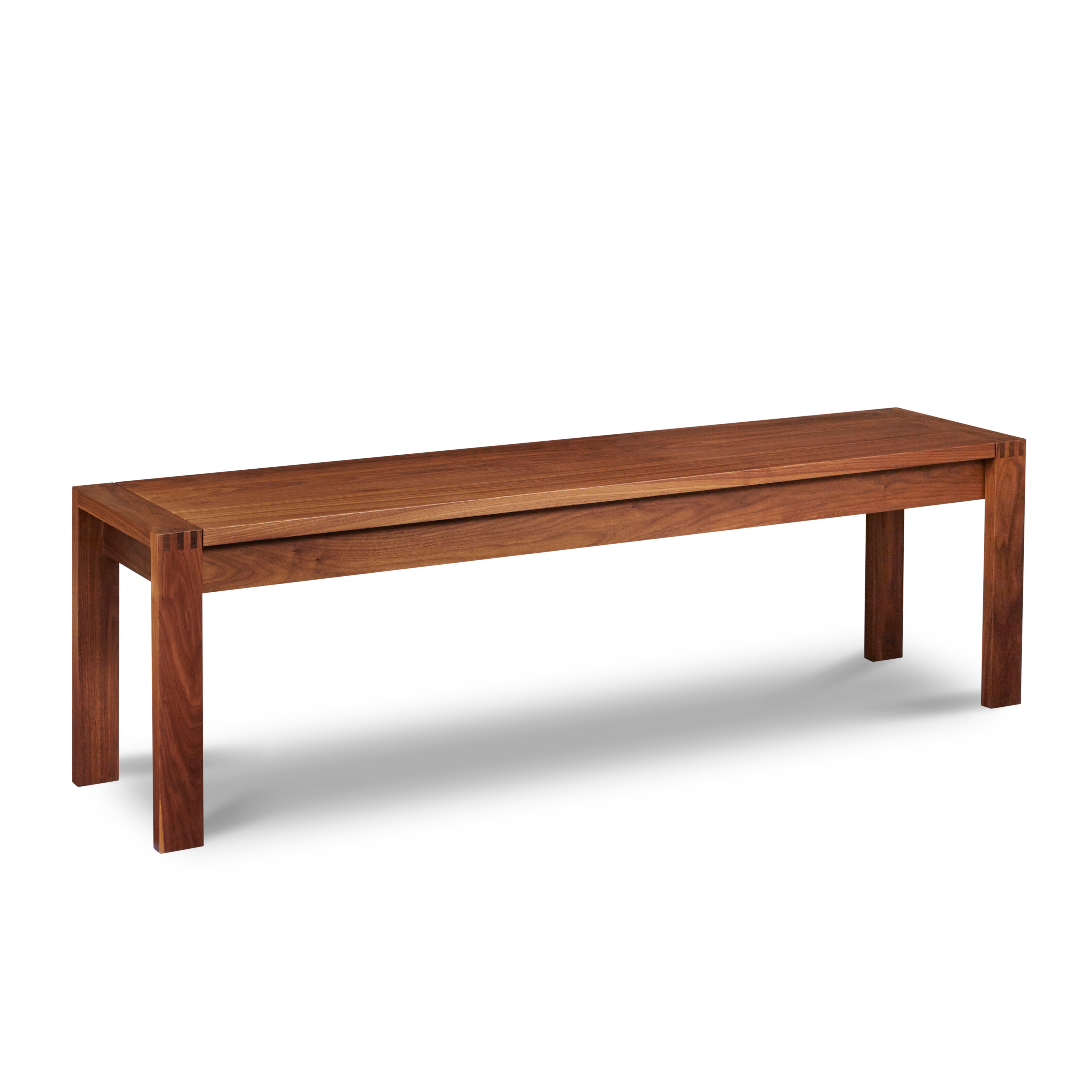 Modern Harbor bench for in walnut from Chilton Furniture in Maine