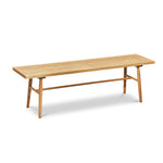 Hudson bench in white oak with turned legs from Maine's Chilton Furniture Co.